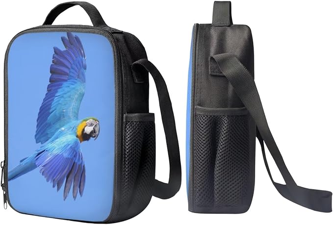 Kids Novelty Animal Backpack and Lunch Box for Boys Girls Student Lightweight 17 Inch School Blue Throated Macaw Backpack with Lunch Bag Pencil Case Kids Comfy Padded Large Bookbag - Image 4