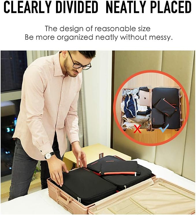 Bee Nesting BeeNesting Waterproof Compression Packing Cubes sets,Large Travel Packing organizers for Carry on Luggage,2 Sides Expandable Storage Bags - Image 8