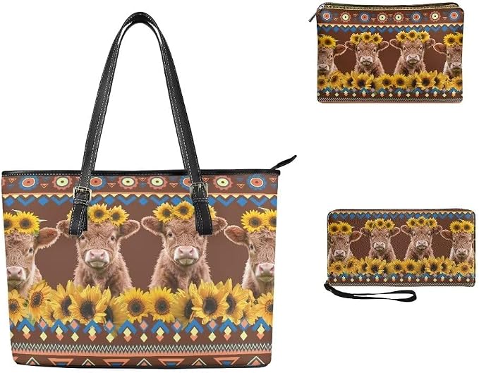 Women Purse Handbags Wallet Sets Leather Shoulder Tote Bag for Women,Top Handle Purse with Wrist Wallet Bag - Image 3