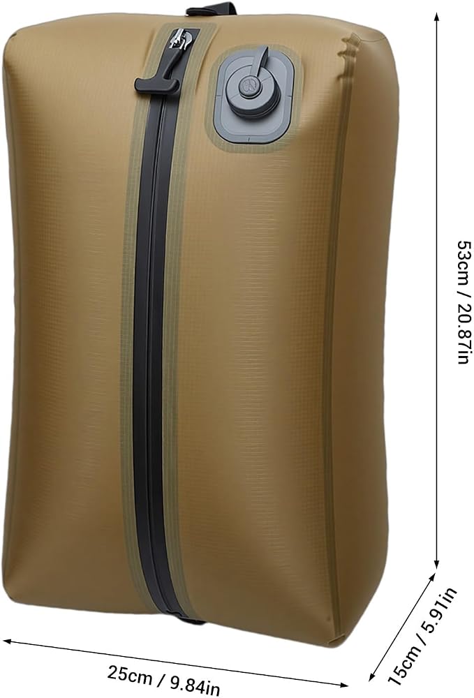 Reusable Travel Vacuum Bags, 20L Automatic Vacuum Compression Bag Built in Pump, Space Saver Seal Packing Cubes for Clothing for Carry On Suitcase and Backpack Luggage (Khaki) - Image 6