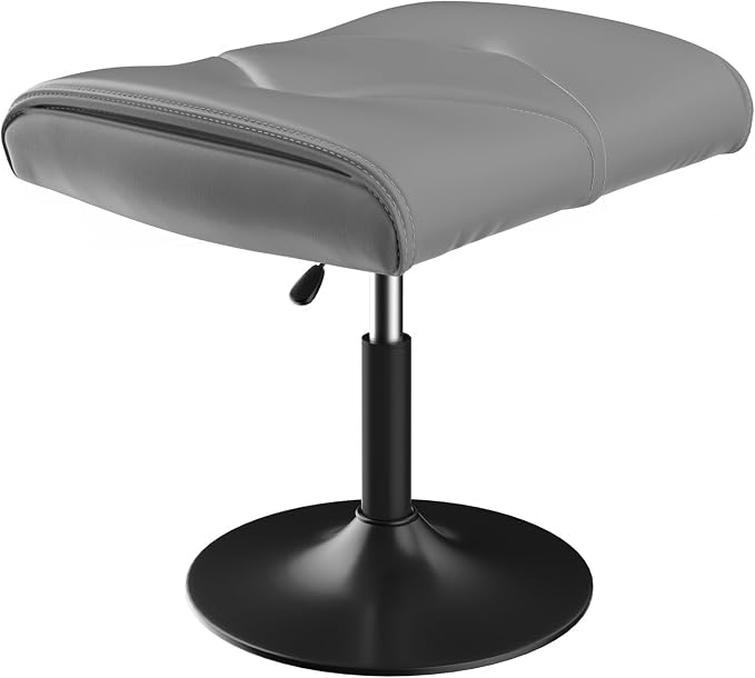 VECELO Foot Rest Under Desk Ottoman, PU Height Adjustable Footrest with Comfort Padding, Leg Rest for Desk for Relieving Leg Pain, Stiffness, and etc, Gray by VECELO
