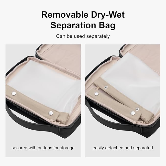 LEVEL8 Travel Toiletry Bag for Women Men, Travel Organizer Water Repellent, Makeup Organizer with Hang Hook for Travel Accessories, Large/Black - Image 7