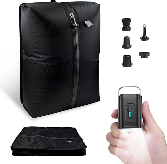 Travel Vacuum Bags with Pump 33L(21.65x15.75x5.91") Large Size IP67 Reusable Space Saver Compression Packing Storage Organizer Cube for Luggage CarryOn Suitcases & Backpack (Black-1 Bag) by Unknown
