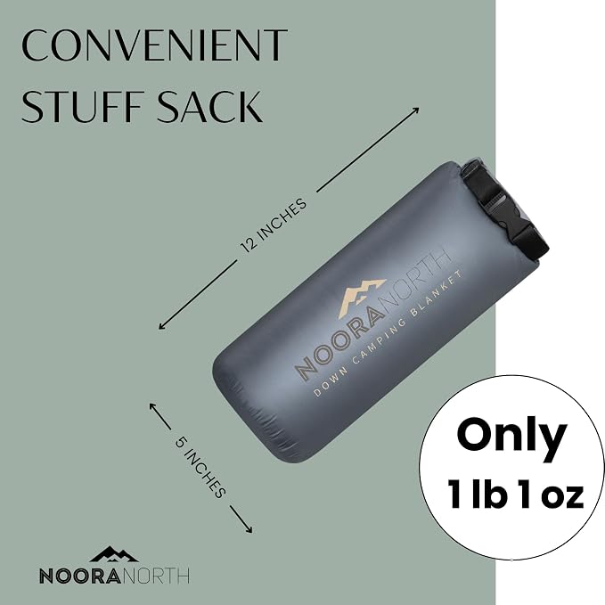 Down Camping Blanket with Footbox – Lightweight, Packable, Water Resistant Backpacking Quilt & Warm Puffy Compact Outdoor Throw – 52x77 with Stuff Sack for Stadium, Hiking & Travel - Image 6