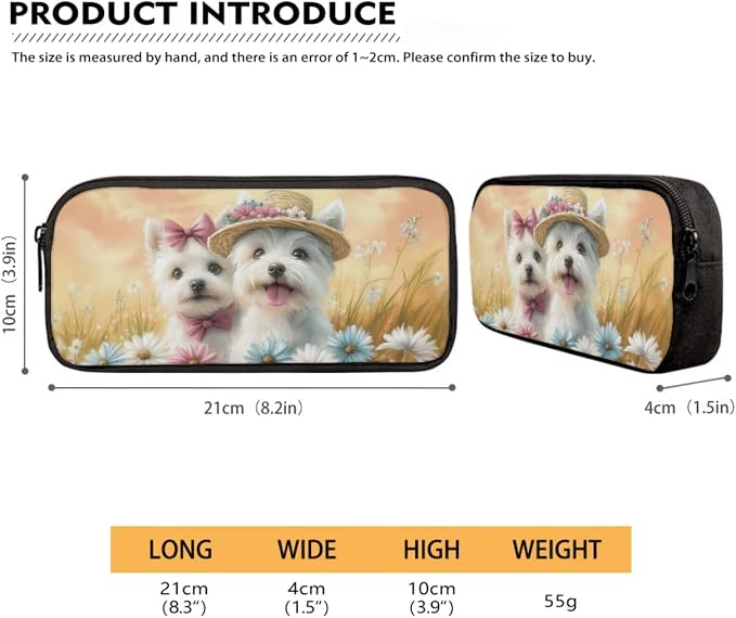 Westie Dog Daisy Flower Print Durable Backpack Set for Boys and Girls, Large Lightweight Schoolbag Set with Lunch Bag Pen Bag, Suitable for Elementary and Middle School Students - Image 5