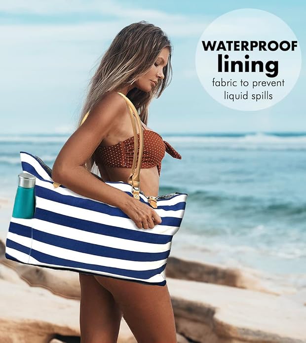 Keho Waterproof Beach Bag with Pockets For Women (Sandproof) - Image 2