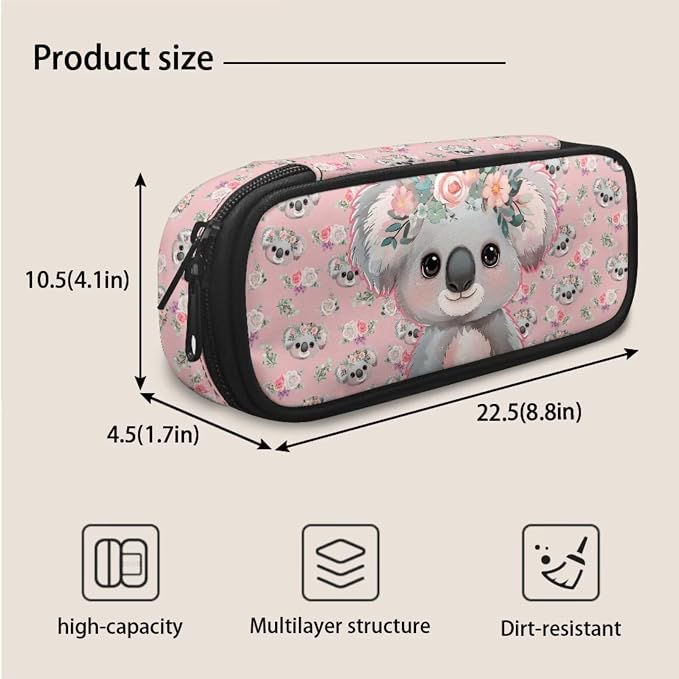 Koala Kids Cute Bookbag for Girls Backpack for Preschool Elementary Kindergarten Girls School Bag with Lunch Box and Pencil Case Set 3-in-1, Pink - Image 7
