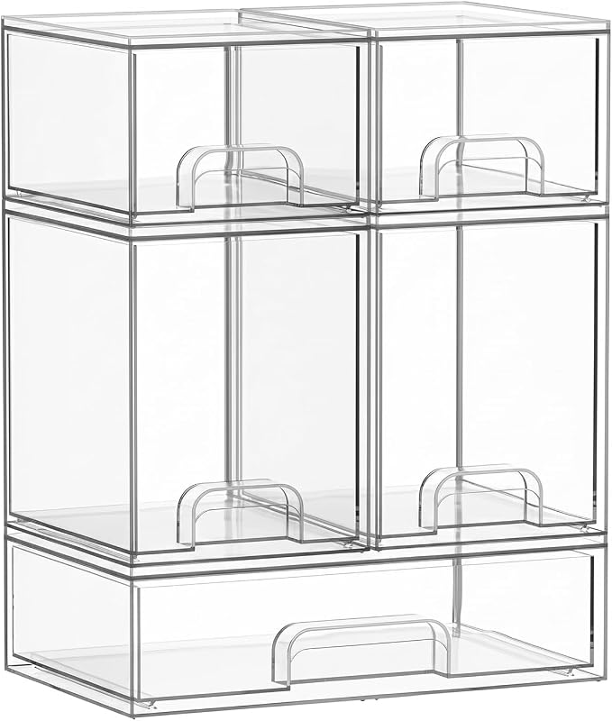 Bottle Storage Organizer Baby: Clear Stackable Storage Drawers, Acrylic Bottles Station Organizer for Countertop, Vanity, Bathroom, Cabinet Organization - 5 Pack - Image 8