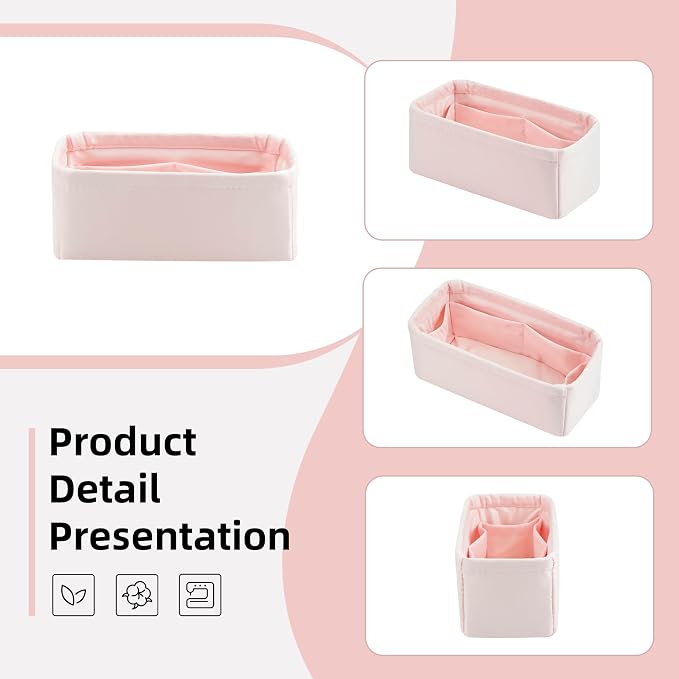 DGAZ Silk Purse Organizer Insert Fits LV Speedy 16/20/25/30/35/45 bags，Silky Smooth Bag Organizer，Luxury Handbag & Tote Shaper（Pink，New nano 16） - Image 6