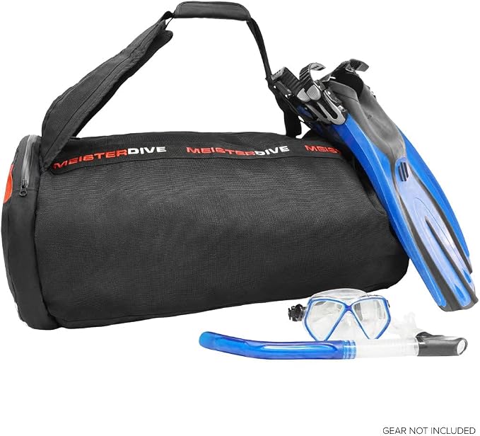 Meister Mesh Duffel Backpack Dive Bag w/Dry Pocket for Scuba & Snorkeling | Breathable oversized chain mesh dive bag, dry pocket for valuables, for wet scuba, snorkel, swim & water sports gear - Image 4