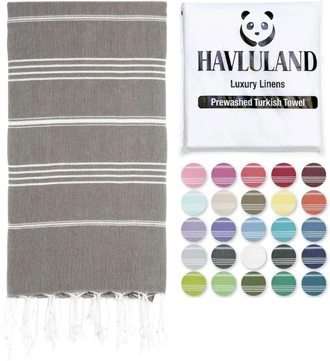 HAVLULAND Turkish Beach Towels, Oversized 40"x72" Turkish Bath Towel, Highly Absorbent Quick Dry Sand Free Beach Towels for Beach Pool Spa Gym Yoga Travel Camping Picnic Blanket - Brown by Havluland