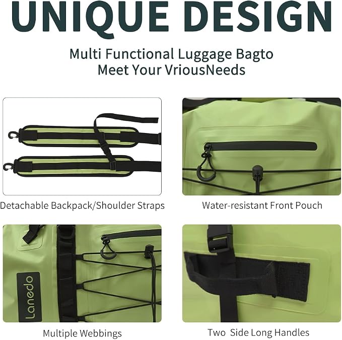 80L Dry Bag Large Waterproof Bag Roll-Top Heavy Duty Fishing Duffel Bag with Durable Straps & Handles for Kayaking Paddle boarding Boating Rafting Fishing - Image 4