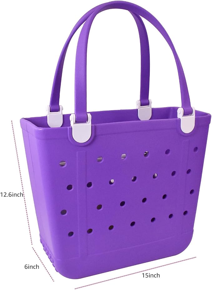Lightweight Extra large Rubber Beach Bag Small mini Tote Bag for Gym Waterproof medium Open Handbag for Pool Sports - Image 4