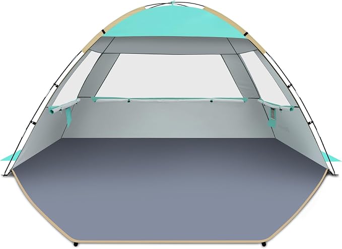 Gorich Beach Tent Sun Shelter for 3/4/6/8/10 Person with UPF 50＋ UV Protection, Lightweight & Easy Setup Beach Shade Canopy, Portable Beach Shade Tent Beach Cabana by Gorich