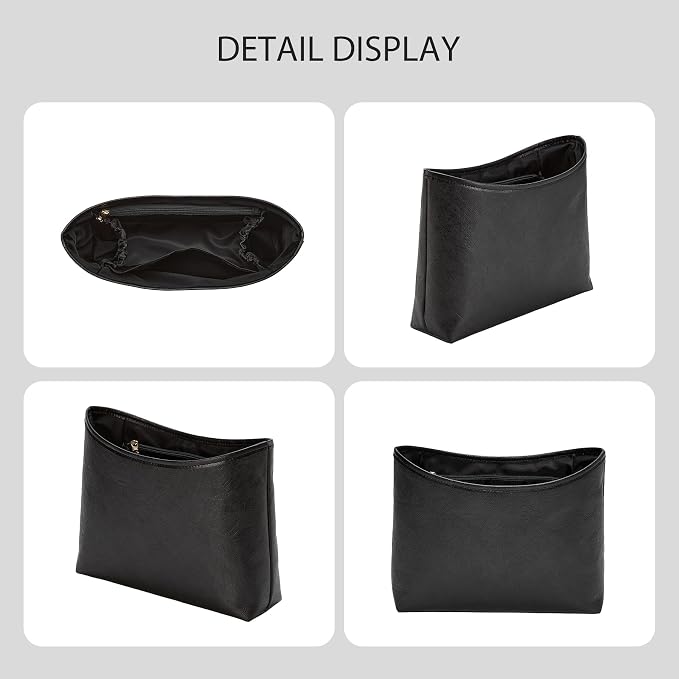 Dupont Paper Brooklyn 28 Bag Insert, Lightweight Purse Organizer for Coach Brooklyn 28 Shoulder Bags, Handbag Inner Divider Shaper with Elastic Cup Holder Smooth Zipper, Balck - Image 9