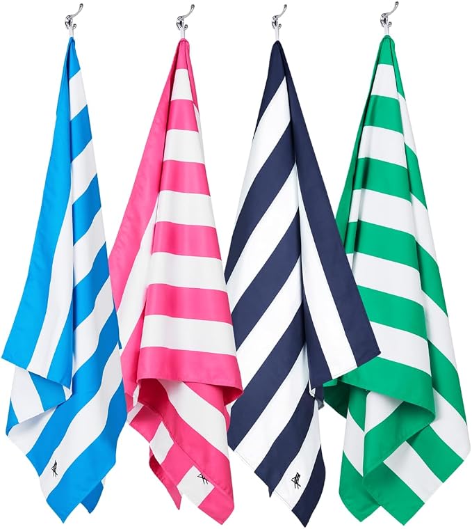 Dock & Bay Beach Towel - Quick Dry, Sand Free - Compact, Lightweight - 100% Recycled - Includes Bag - Cabana - Set G (4), Extra Large (200x90cm, 78x35) by DockBay