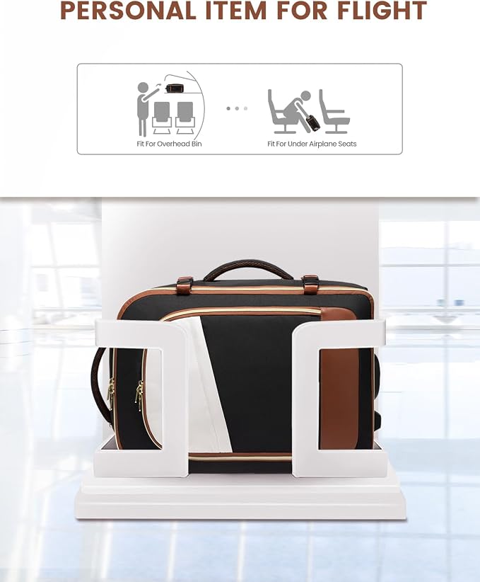 LOVEVOOK Rolling Backpack with Wheels, Carry On Luggage for Women Men, 17 Inch Wheeled Travel Backpack 57L Water Resistant, Flight Approved Underseat Luggage Trolley Bag for Business Overnight - Image 3