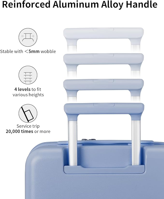 Expandable Top Open 28 Inch Checked Luggage with Spinner Wheels, Large Suitcase with TSA Lock, Hardside Travel Luggage Suitcases for Men Women, for 25+Days Travel, Blueberry Blue - Image 7