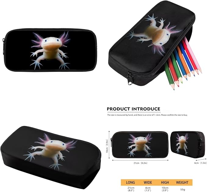 Novelty Axolotl Backpack for School Girls 3rd Grade Preppy Kids Bookbag with Lunch Box Set 4PCS Elementary Student Back Pack Lunch Bag Pencil Case Water Bottle Holder Preschool Book Bags - Image 6