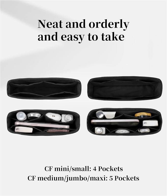Purse Organizer Insert, Silky-Soft Lightweight Design, Multi-Pocket, Keeps Bag Organized & Protects Interior, Fits Chanel Classic Flap Maxi, Ideal for Travel & Daily Use(Black, CF Maxi) - Image 5