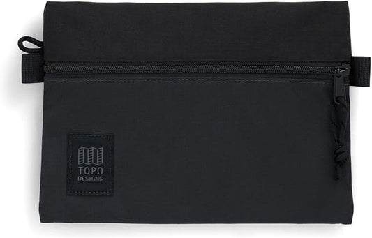 Topo Designs Accessory Bags, Travel Organizer Accessories for Smaller Items, Durable Storage Pouch, 3 Sizes, Fully Lined Pack Cloth (Medium, Black/Black) by TopoDesigns