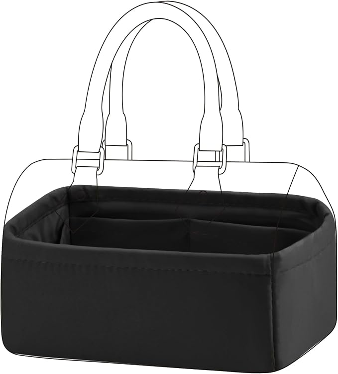DGAZ Silk Purse Organizer Insert Fits LV Speedy 16/20/25/30/35/45 bags，Silky Smooth Bag Organizer，Luxury Handbag & Tote Shaper（Black，New nano 16） by DGAZ