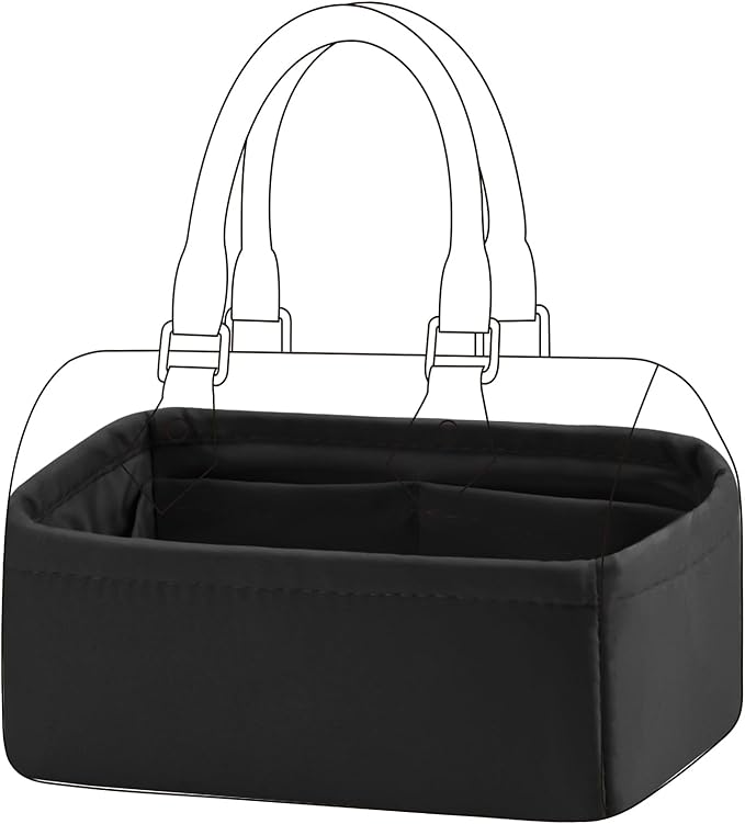 DGAZ Silk Purse Organizer Insert Fits LV Speedy 16/20/25/30/35/45 bags，Silky Smooth Bag Organizer，Luxury Handbag & Tote Shaper（Black，SP16） by DGAZ