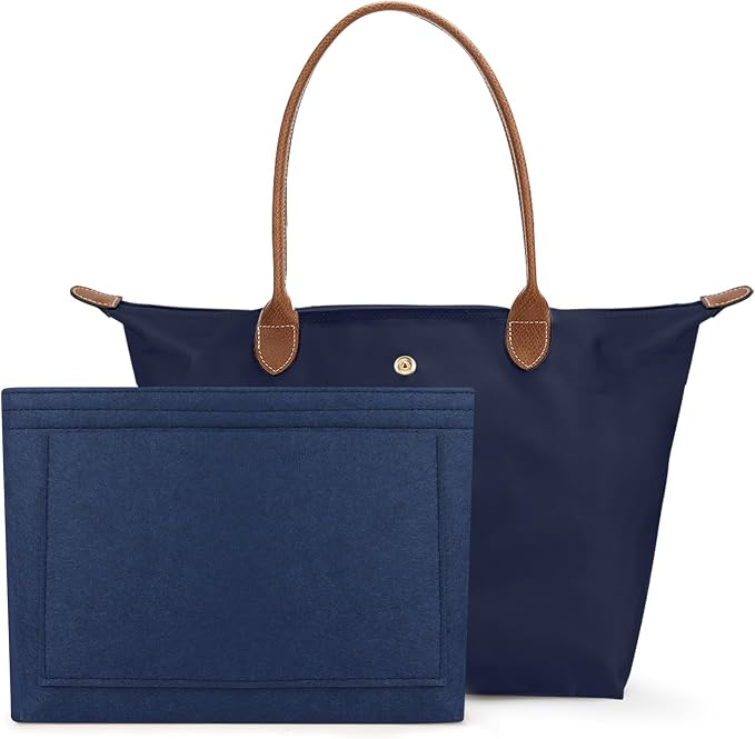 Tote Bag for Women with Purse Organizer Insert, Foldable Waterproof Nylon Bag for Travel, and Daily Use,Medium Size. by SEAFTE