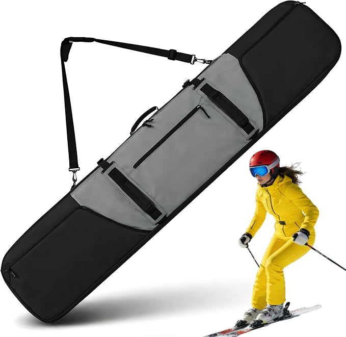 360° Padded Ski and Snowboard Travel Bag, Water-resistant Durable Storage Case for Air Travel and Road Trips by TVDARMO