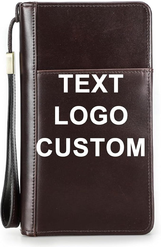 CONTACTS Personalized Family Passport Wallet for 4 Custom Engraved Name | RFID Blocking Travel Documents Organizer, 13 Card Slot by CONTACTS