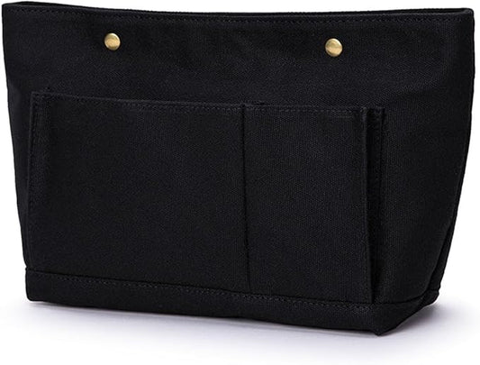 Lightweight Handbag Organizers Insert with Multiple Pockets Handbag Organizer for Storage and Organization Cosmetic Bag Cotton Canvas (M, Black) by YONBEN