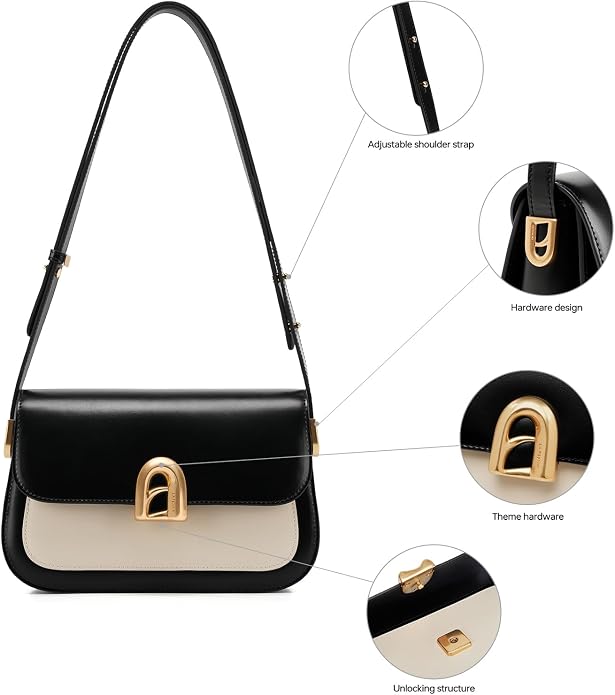 LAFESTIN Genuine Leather Shoulder Bag for Women with Adjustable Strap, Crossbody Purses For Women, Designer Inspire Handbags - Image 6