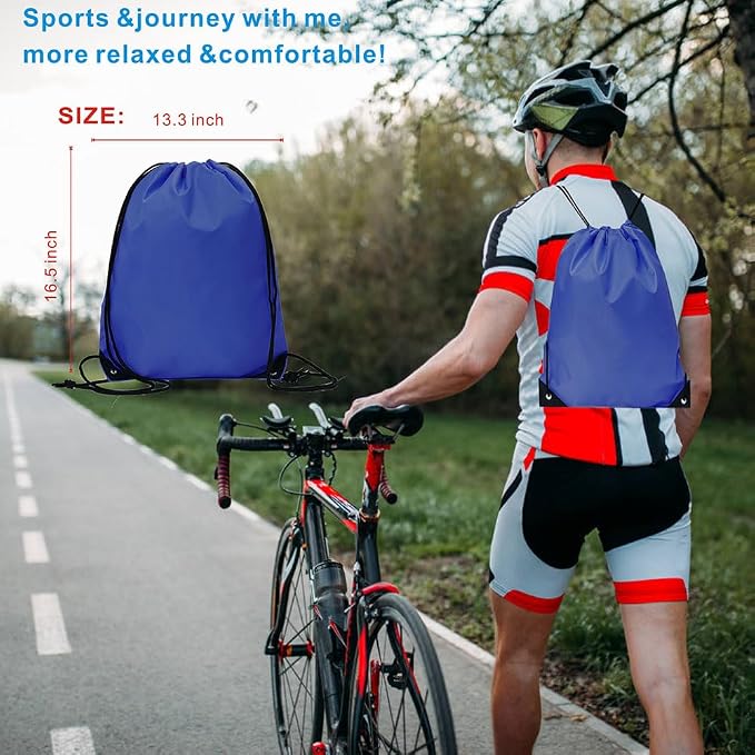 Drawstring Backpack Bulk 50 Packs Draw String Bags for Gym Sports Trip Pedestrianism ride Cinch Sack DIY for Women Men (purple) - Image 5