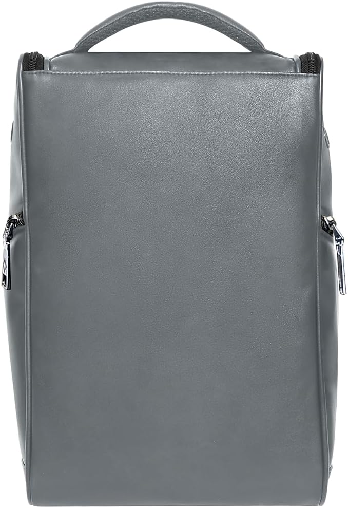 CaddyDaddy Premium Golf Shoe Bag Zipper Sports Shoe Strap Bag with Side and Front Accessory Pocket for Storing Golf Accessories Golf Shoe Carry Bags (LUX Synthetic Leather | Grey) - Image 7
