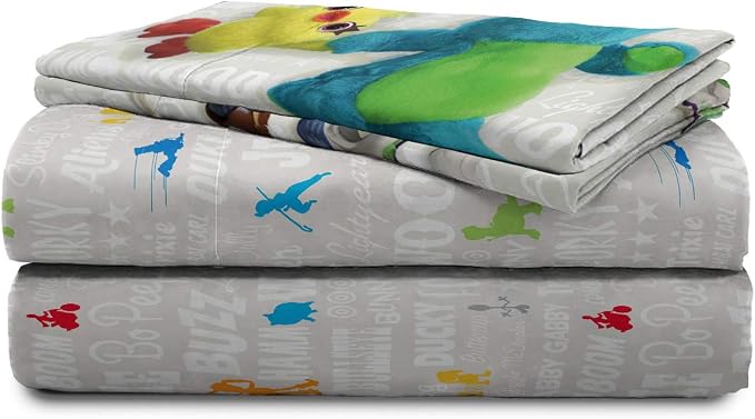 Disney Pixar Toy Story Twin Comforter Set 5 Piece Kids Bedding, Gray | Woody Buzz Jessie, Comforter Sheets Sham Pillowcase, Official Brand, Soft Microfiber, Machine Washable, Kids Gift - Image 8