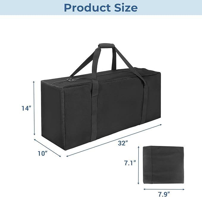 COOLBEBE 32" Sports Duffle Bag - 73L Large Travel Duffel Luggage Bag with Upgrade 2-way Lockable Zippers, Sturdy & Water Resistant, Black - Image 5