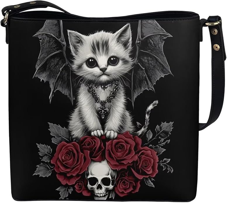 HUGS IDEA Boho Bags for Women Leather Handbag Shoulder Bucket Crossbody Purse - Image 4