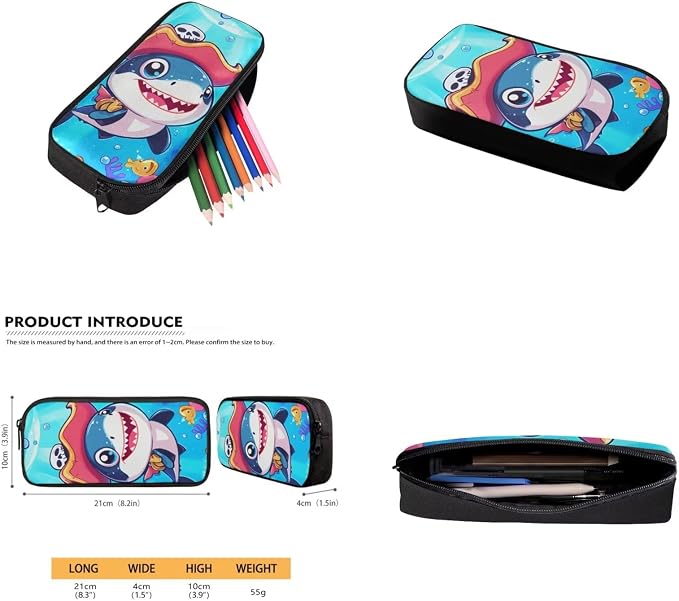 Blue Shark Backpack for Boys 12-14 with Lunch Bag Pencil Box Elementary Middle School Bags Lightweight Kids Bookbag Backpacks Casual Daypack Set for Travel Hiking Camping - Image 5