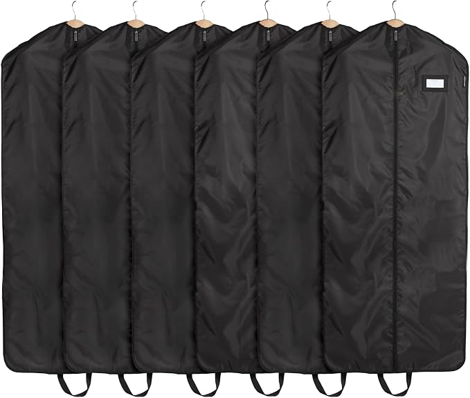 Covermates Keepsakes Garment Bag Set for Closet Storage and Travel – Breathable Suit and Dress Bags with ID Window and Carrying Handles – Heavy-Duty Hanging Wardrobe Protection Set, Black by Covermates