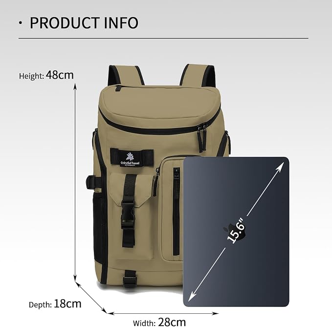 Kalesi Gym Duffle Tennis Bag Backpack 4-Way Waterproof with Shoes Compartment for travel Sport Hiking laptop (Wood color) - Image 2