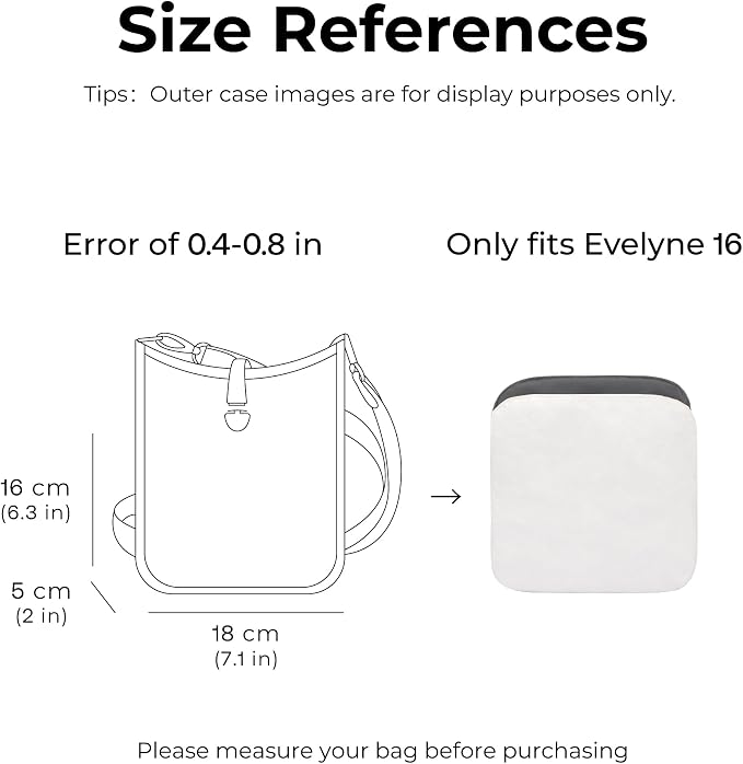Purse Organizer Insert for HERMES Evelyne 16 Handbag, Custom Fit Inside Premium Slate Gray Lightweight WaterResistant Tote Bag Insert - Image 2