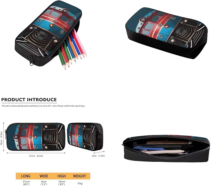 Train Backpack for Kids Boys Preschool to High School, Cartoon School Bag Set with Lunch Box, Pencil Case, Water Bottle Cover, One Size, Train-2, Waterproof - Image 5