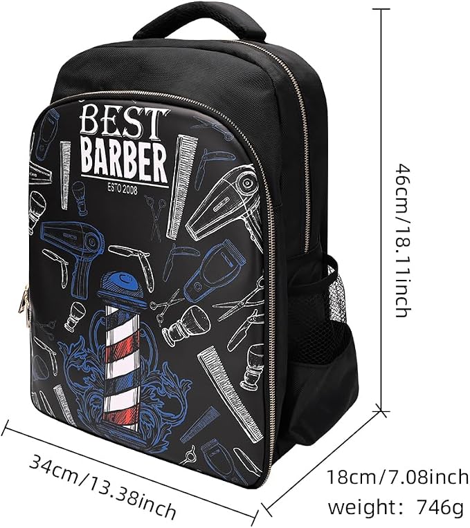 CGBARBER Barber Supplies Bag Organizer for Clippers and Supplies, Portable Hairstylist Clipper Backpack Travel Barber Shop Tools Bag - Image 4