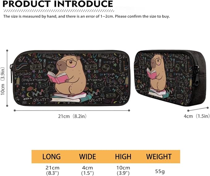 Capybara Book Print Reusable School Bookbag Set for Boys and Girls, Lightweight Large Backpack Set with Insulated Lunch Bag Pen Case, Durable Knapsack Set for School or Travel, Black - Image 5