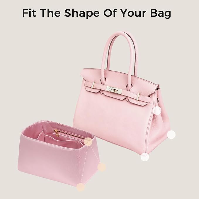 ZTUJO Silky Purse Organizer For Birkin, Luxury Purse Organizer Insert (Rose Sakura, BK30) - Image 4