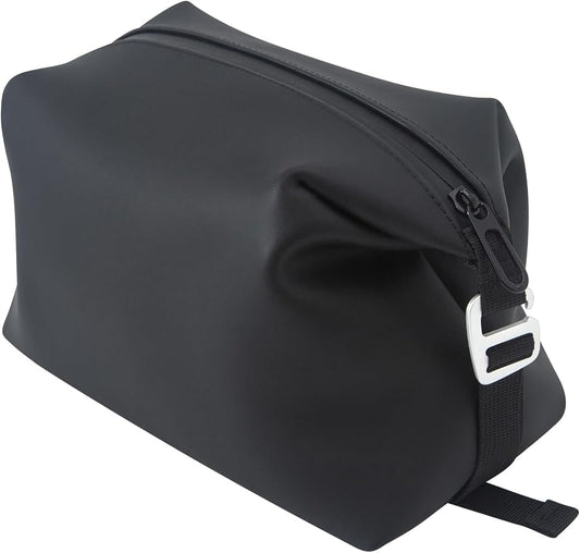 6"x 9.84" 4.5L Large Silicone Toiletry Bag,Waterproof Leakproof Foldable Travel Organizer,Dopp Kit Alternative for Men & Women,Black by Onbagway