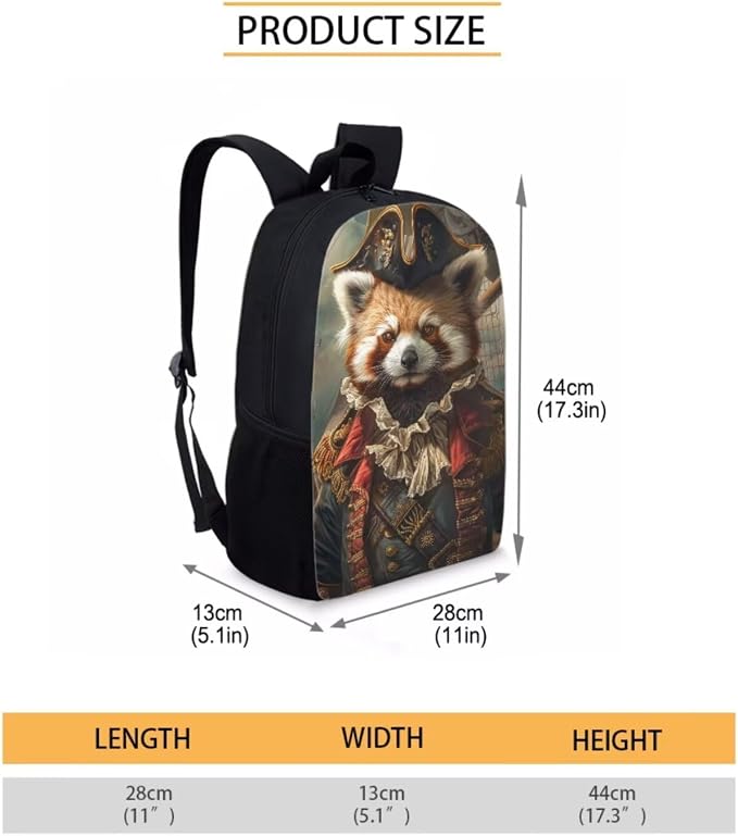 17 Inch Animal Pattern School Backpack And Lunch Box Set for Kids Lightweight Red Panda Print Backpack for Boys Girls Sturdy School Bag with Insulated Lunchbox Pencil Case Student Bookbag - Image 7