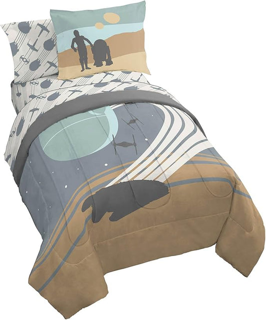Star Wars Full Comforter Set 7 Piece Soft Bedding for Boys, Multi | Bed in a Bag, Comforter Sheets Shams Pillowcases, Official Product, Soft Microfiber, Machine Washable, Boys Gift by JayFranco