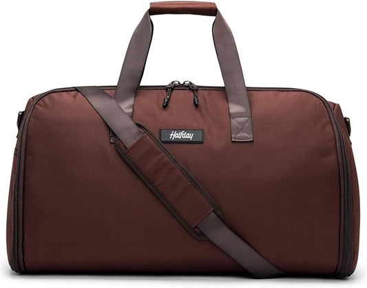 Halfday Convertible 2-in-1 Garment Duffel Weekender Bag 45L: Wrinkle-Free Travel (Hanging Suit Compartment, Shoe Pockets, Trolley Sleeve), Durable & Water-Resistant Carry-on, Port by HalfdayTravel