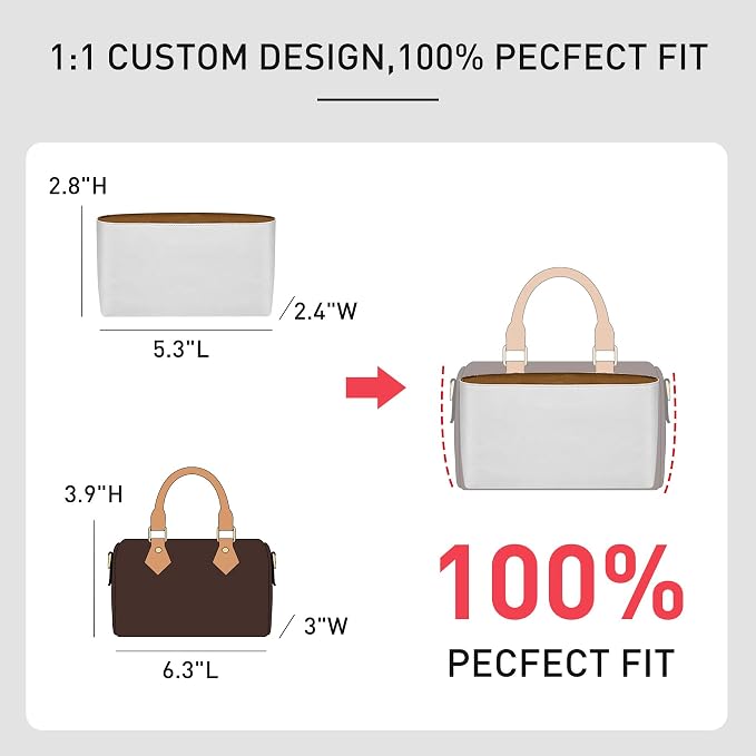 DupontPaper Purse Organizer Insert Compactible with Lv Speedy Nano | Dupon Paper Nano Speedy Insert, Waterproof Lightweight Mini Bag Insert with YKK Zipper Pocket, 8 Compartments Shaper - Image 2